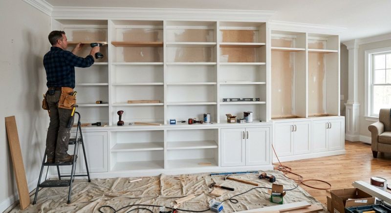 Built In Bookcase Installation in Frederick, MD