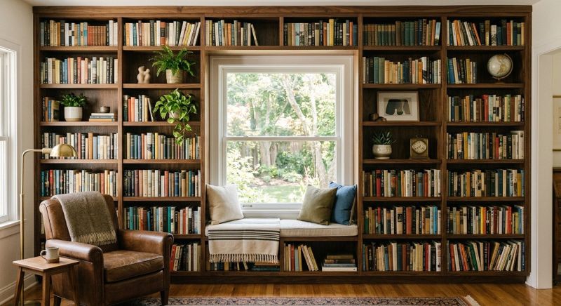 Custom Bookshelves Installation in Winston Salem, NC
